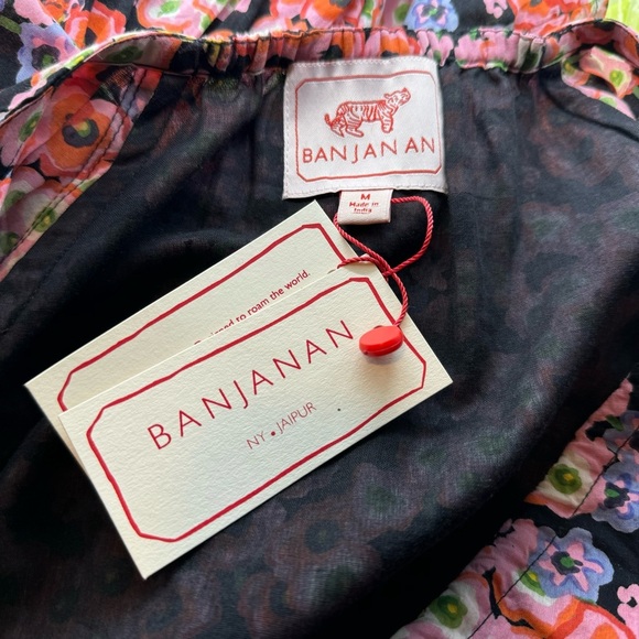 NWT BANJANAN Macaw Multicolor Billowy Lightweight Floral Mini Dress Size: Medium - Picture 7 of 9